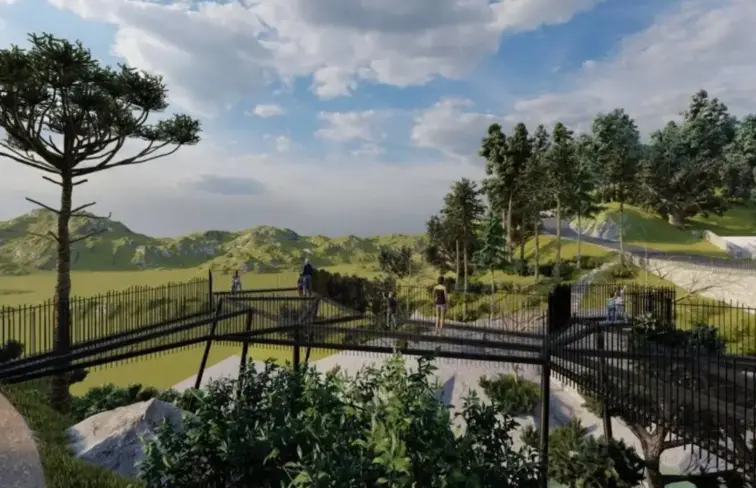 Imagem projeto de miradouro na cascata de Tahiti